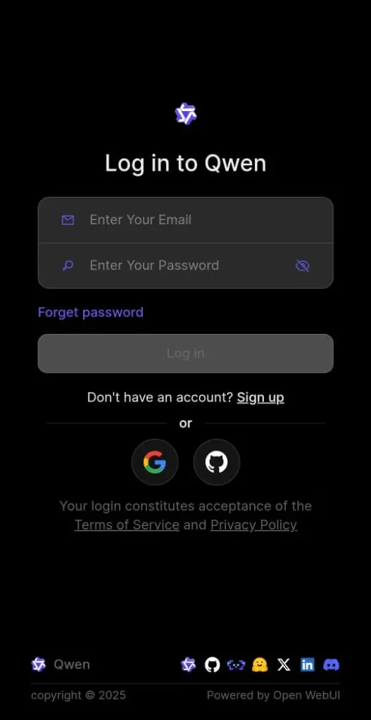 How To Login or Sign-up On The Qwen AI APK Platform?