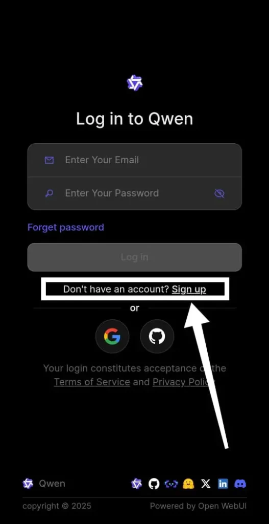 How To Login or Sign-up On The Qwen AI APK Platform?