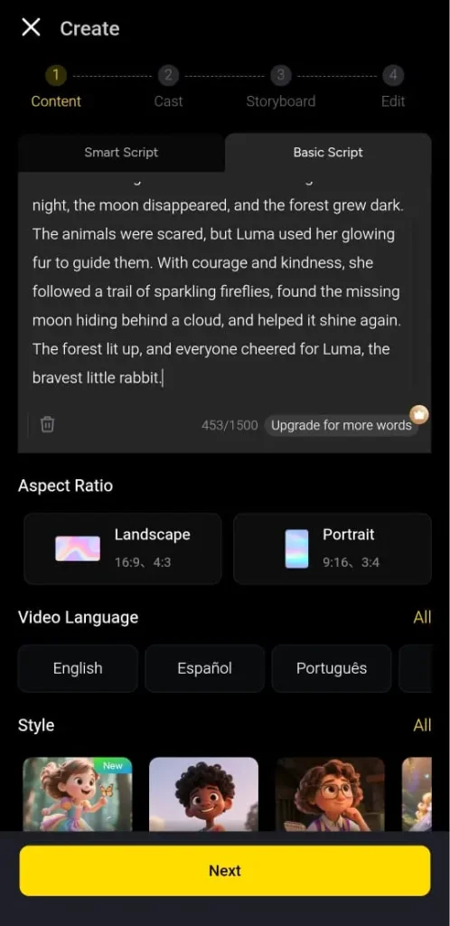 Steps 3: Add Your Prompt and Generate Video