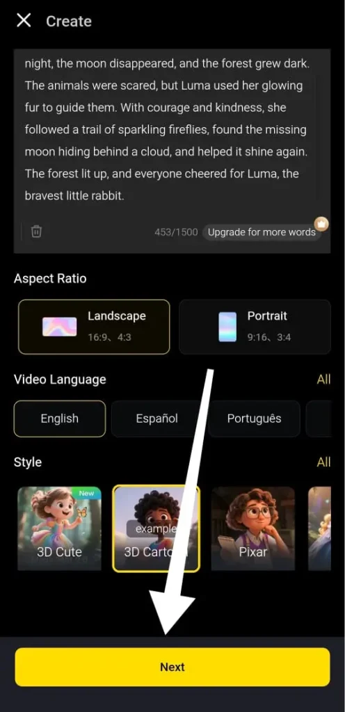 Steps 3: Add Your Prompt and Generate Video